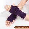 Guantes de medio dedo para mujer, otoño e invierno, de lana tejida, resistentes al frío, cálidos, para niñas, con brazo corto, para cubrir los dedos, venta al por mayor