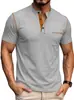 Ropa para hombre transfronteriza top con cuello Henry Amazon verano color liso media cremallera casual transpirable camiseta deportiva para hombre