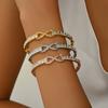 Pulsera de estilo nuevo para mujer con diamantes redondos, simple, de alto carbono, con diamantes, oro blanco, estilo Mori, estilo novia, ligera, de lujo, con 8 palabras.