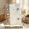 Caderno de folhas soltas A5A6 capa macia de reposição portátil A7 coração a laser transparente fecho de pressão álbum de armazenamento de adesivos de cartão pequeno