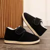 Zapatos de Algodón Old Beijing para Hombre Nuevos Antideslizantes para Exteriores Felpa para Hombre Casual Forro Polar Zapatos de Papá A prueba de Frío y Cómodos Botas de Algodón