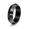Nova Joia Masculina da Moda Europeia e Americana da Amazon Anel Masculino de Aço Titânio de 7mm de Largura Bisel Anel de Formato Especial Pulseira