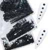 Rey Negro Abanico Diamante Fondo Plano Ss4 Diamantes Sueltos Granel Pedrería de Vidrio Arte de Uñas DIY Calcomanías de Uñas de Cristal Accesorios