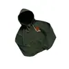 Sudadera con capucha estilo bosque, bordado pesado de ardilla, cordón bicolor, dobladillo de doble apertura, corte holgado, hombros caídos, casual