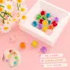 Cuentas Acrílicas Pequeñas de Flor de Ciruelo de Goteo de Aceite Doble Cara de 16 mm para Manualidades, Accesorios para el Cabello de Niños, Ligas para el Cabello, Cadenas para Teléfono, Collares, Accesorios para Cuentas