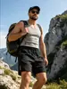 Pantalones Cortos Negros de Seda de Hielo de Secado Rápido para Hombre para Verano, Pantalones Cortos de Entrenamiento Físico Estilo Americano, Pantalones Cortos de Playa Específicos para Correr