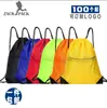 Mochila impermeable con cordón para exteriores con cremallera, logotipo impreso, bolsillo con cordón de poliéster, mochila con cordón al por mayor, gran capacidad, mochila escolar