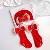 Gorro de bebé de una sola capa para primavera y otoño y verano, gorro fetal para niña, gorro indio para niña, gorro rojo para vestir, gorro protector de fontanelas, calcetines, traje