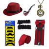 Anos 1920 Festa Gatsby Charuto Falso Relógio de Bolso Alça de Pescoço Conjunto de Gravata Borboleta Roupa Masculina Chapéu Boina de Lã