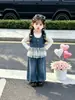 Conjunto de Mezclilla para Niñas Primavera y Otoño 2026 Nuevo a la Moda Casual de Tres Piezas para Bebés Niñas