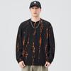 Camiseta Falsa de Duas Peças Manga Longa 2025 Outono Nova Moda Estilo Japonês Marca de Moda Solta Gola Redonda Tendência Simples Versátil