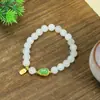 Pulseira Original Natural de Jade de Tianshan Estilo Múltiplo Pulseira de Bolas de Contas Artesanal Garra de Gato Assada no Carvão Pulseira de Jade Gelo
