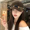 Gorra de Béisbol con Cuentas Estilo Étnico Retro para Mujer, Otoño/Invierno, Turismo de Xinjiang, Tíbet, Oeste de Sichuan, Gorra de Pato de Felpa Gamuzada, Moderna