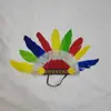 Tocado de Jefe Indio Indio de Éxito de Ventas Transfronterizo para Niños, Tocado de Plumas Salvajes, Estilo Étnico Bohemio