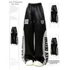 2026 Verão Estilo Americano Streetwear de Luxo Patchwork Color-Block Estampado Cintura Elástica Moda Única Calças Casuais de Pernas Largas Tendência
