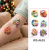 Pegatinas de tatuaje navideñas nuevas en stock para niños, pegatinas faciales de dibujos animados para fiestas, pegatinas decorativas navideñas de graffiti de colores