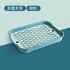 Bandeja de drenaje para taza de agua, bandeja de doble capa para sala de estar, bandeja rectangular para té, bandeja para frutas, plato de cena creativo de plástico