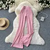 Estilo Ins Europeo y Americano Conjunto de Otoño para Mujer Deseo Puro Chica Picante Cintura Elástica Ajustado al Cuerpo Ceñido a la Cadera Pantalones Largos Acampanados Pantalones Deportivos de Yoga