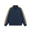 Suéter Retro de Tres Rayas Verticales Estilo Americano para Hombres y Mujeres, Marca de Moda Primavera y Otoño, Chaqueta Rayada Holgada con Cremallera Doble para Pareja