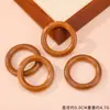 Al por mayor Estilo Nacional Simple Tejido Madera Cruda Anillo Colgante Adorno Accesorios DIY Hecho a Mano Concha de Fruta Campana de Viento Suministros Anillo Redondo Llavero Colgante