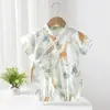 Traje de Monje de Gasa de Verano para Bebé, Mono de una Pieza para Bebé, Delgado, de Manga Corta, Ropa Transpirable de Verano para Hombres y Mujeres