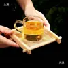 Bandeja de Chá Jogo da Velha de Bambu Estilo Chinês Prato de Lanche Doce Montanha-russa de Chá Retrô Suporte para Copo Bandeja de Mesa de Bambu