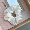 Dulce Liga para el Cabello Scrunchie para Mujeres, Satén de Alta Gama Estilo Coreano Versátil Cuerda para el Cabello, Suave Encaje Lunares Accesorio para el Cabello, Pañuelo Cuadrado para la Cabeza