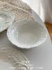 Estilo Pastoral Francés Lirio de los Valles Relieve Cerámica Postre Ensaladera Plato Mayorista Pedido de Fábrica