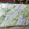 Laje de Mármore Jade Verde Mesa de Jantar Redonda Gota d'Água Bancada de Pedra de Luxo Parede de Fundo Personalizada Entrada Sala de Estar