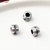 Cuentas de Melón de Plata de Ley, Accesorios de Cuentas Cilíndricas de Agujero Grande, Botones de Dios de la Riqueza de Cinco Vías Marca Fantasma de Montaña Vieja Retro, Accesorios de Botones