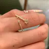 Anel Simples Design Delicado Pedra Olho de Gato Pérola Planeta Zircônia, Anel Exquisito Empilhável de Luxo Leve