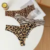 Calcinhas Femininas Seamless de Cintura Baixa Personalizadas Europeias e Americanas Respiráveis Esportivas Renda Europeia e Americana Triângulo Estampa de Zebra Floral ozon Transfronteiriço