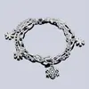 Pulsera de doble capa con copo de nieve para hombre, pulsera hip-hop simple y personalizada de moda para mujer, accesorio versátil de lujo ligero de alta gama