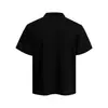 R2651 Retro Americano Pareja Moda Callejera Color Sólido Diseño Deconstruido Estudiante Versátil Hombres Corte Holgado Cuello Solapa Manga Corta Camiseta