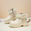 Botines Cortos de Lolita con Lazo Estilo Coreano para Niñas Modelo Otoño/Invierno 2026 Botines Cortos de Princesa con Adorno de Encaje Suela Suave para Niña Pequeña