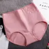 Ropa interior de algodón de cintura alta para mujer Postparto Cintura alta Abdominal Tintada Levantamiento de glúteos Talla grande Ropa interior de algodón de cintura alta Ropa interior texturizada
