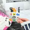 Gato Maluco Estilo Coreano Adesivos de Gelatina Ins Alto Valor DIY Decoração de Celular Pequeno Animal Bolsa Adesivos de Flores