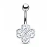 Piercing de Umbigo Europeu e Americano Transfronteiriço Zircônia Brilhante 14G Aço Inoxidável Argola de Umbigo Piercing de Umbigo Estilo Hot Girl Doce Cool Joias de Body Piercing