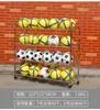 Cesta de Almacenamiento de Baloncesto Cesta de Almacenamiento de Baloncesto para Jardín de Infancia Estante para Pelotas Fila Doble Plegable Móvil Carrito de Pelotas de Acero Inoxidable