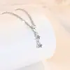 Collar de plata de ley 925 colgante de borla moissanita pequeño exquisito diseño de nicho versátil moda joyería GRA venta al por mayor