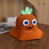 Gorro de Hilo de Cereza Lindo Estilo Japonés para Mujer, Nuevo Modelo Verano 2025, Gorro de Pescador Tejido a Crochet Hecho a Mano del Día del Trabajo