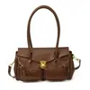 Bolsas Retrô Novas Outono e Inverno 2025 para Mulheres Estilo Coreano de Alta Qualidade para o Dia a Dia Bolsa de Ombro de Axila Bolsa Transversal Fashionável Versátil
