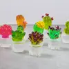 Mini Planta de Flor en Maceta Linda Cactus Simulación Planta Verde Suculenta Micro Paisaje Adorno Casa de Muñecas Modelo Juguete Pequeño