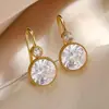Nuevos Pendientes de Cristal Gota de Agua de Color Retro Europeo y Americano, Pendientes Brillantes y Versátiles para Mujer, Pendientes Populares de Lujo Ligero al Por Mayor