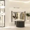 Estante de Exhibición de Acero Inoxidable Montado en la Pared para Tienda de Ropa, Colgador de Ropa para Tienda de Ropa de Hombre y Mujer, Estante de Exhibición Negro de Pie