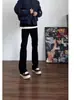 Jeans Amazon para Hombre con Dobladillo Curvo Otoño 2025 Nuevo Ajuste Recto Delgado Estilo High Street Americano Jeans de Boca de Campana