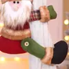 Fivela de Cortina de Natal Nova Transfronteiriça Boneco Natalino Xadrez Retrô Abraçador de Cortina Boneco de Neve Decoração de Casa
