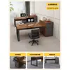 Conjunto simples de mesa e cadeira para funcionários de escritório moderno, estação de trabalho individual com gaveta, mesa para computador