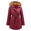 Novo tamanho europeu forrado de lã de algodão acolchoado roupas com capuz lã colarinho inverno quente jaqueta grande tamanho mulheres de algodão acolchoado desejo amazon