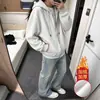 Moletom com zíper e capuz estilo americano para primavera e outono, retrô, moderno, adequado para casais, caimento solto, efeito emagrecedor, cobre o corpo, estilo de rua, casual